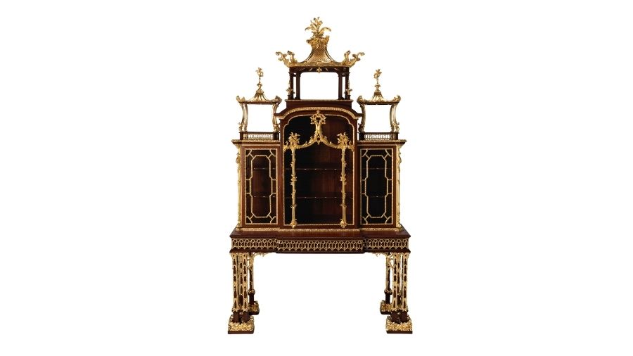 George II Parcel Gilt Padauk Cabinet